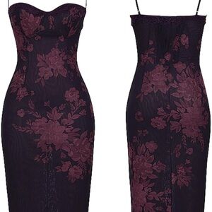Elegant Floral Spaghetti Strap Lace Dress